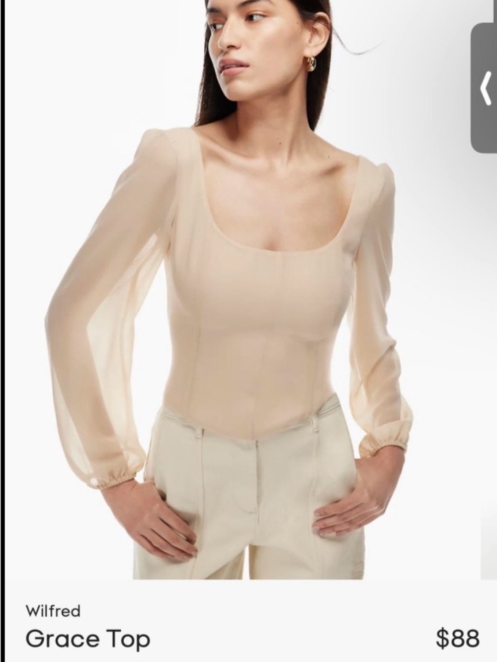 Ariztia Wilfred Grace top in Dusty Rose Long-Sleeve Scoop-Neck